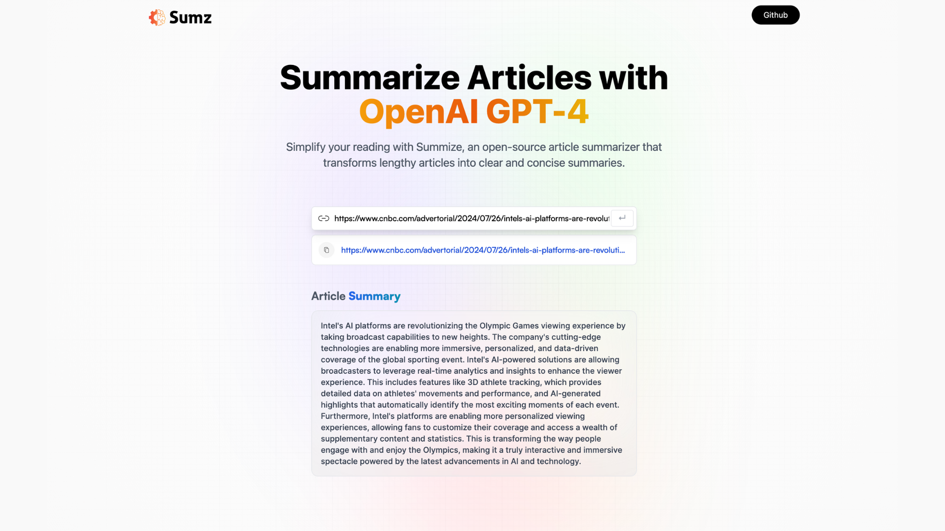 Sumz - AI Article Summarizer
